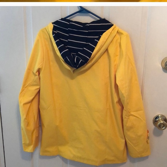 Yellow Rain Coat with Hood and Pockets - Picture 2 of 2